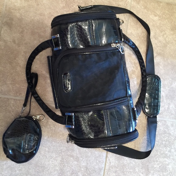 Small Black Artificial Leather Pet Carrier.