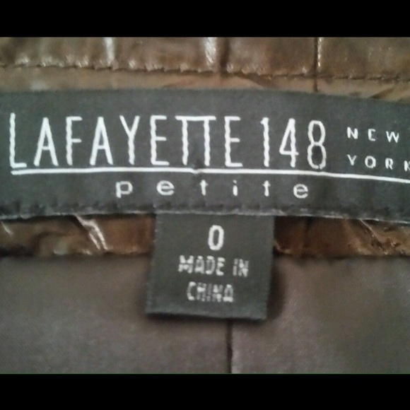 LAFAYETTE 148 Brown Crinkled Faux Leather Coat - Picture 3 of 3