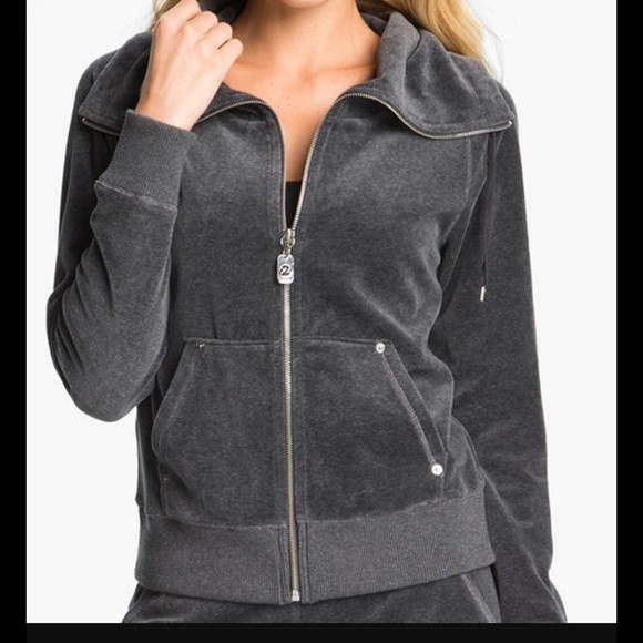 MICHAEL KORS $89 Velour Gray Track Jacket