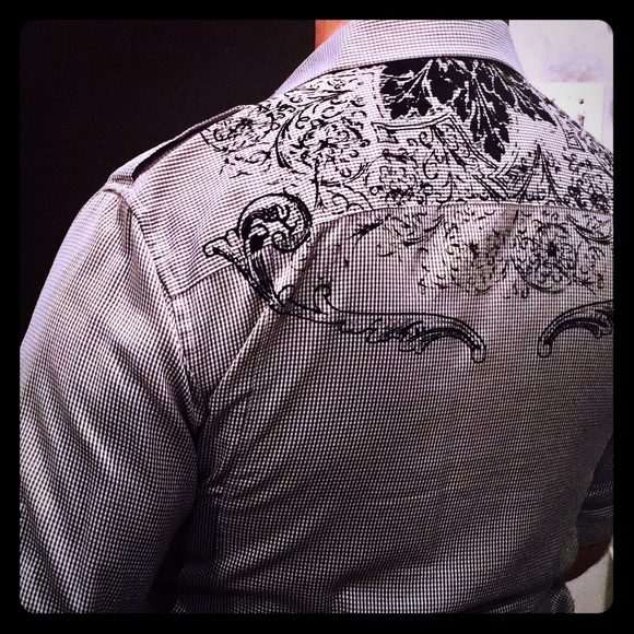 ✨SALE Designer Western embroidered button up MenXL