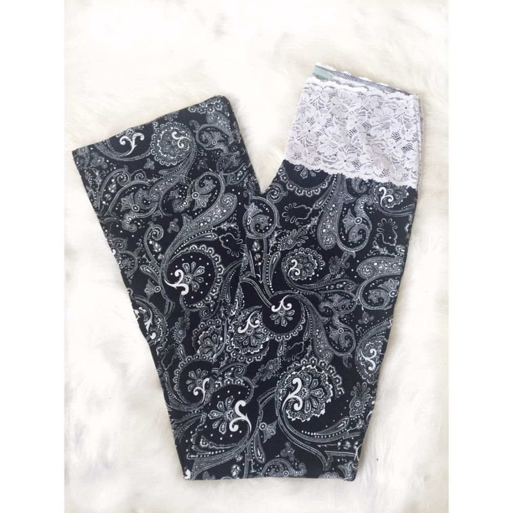 ‼️LAST 1 SZ L- LACE WAIST BOOTCUT COTTON PANT - Picture 5 of 5