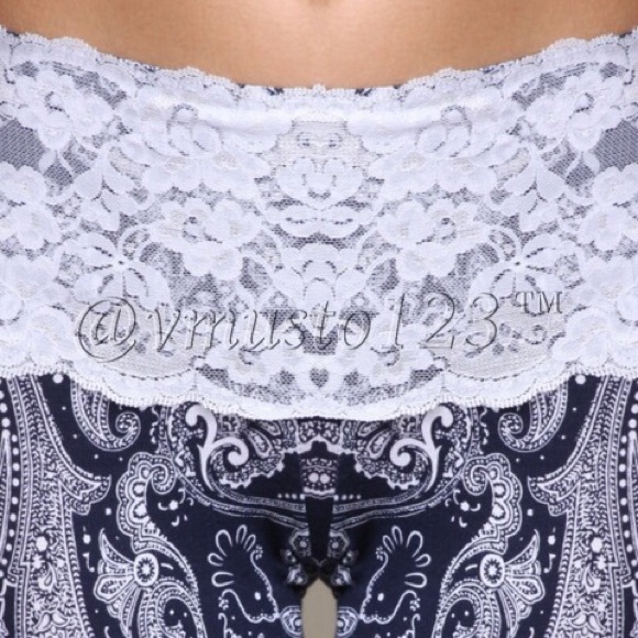 ‼️LAST 1 SZ L- LACE WAIST BOOTCUT COTTON PANT - Picture 3 of 5