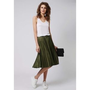 Topshop pleated midi skirt