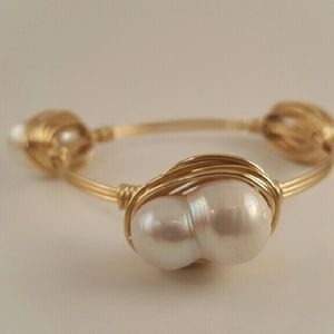 Peanut Pearl Wire Wrapped Bracelet
