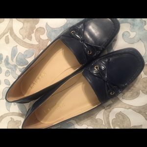 Blue Leather Loafers