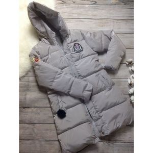 🌬Grey Hooded Puffer Coat with Patches ❄️NEW❄️