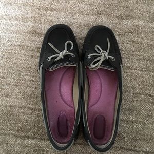 Navy Sperry firefish boat shoe