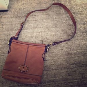 Fossil chestnut brown crossbody bag