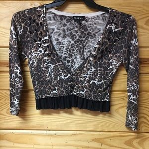 Bebe cheetah print crop sweater