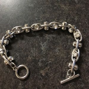 Silver-colored bracelet with crystals