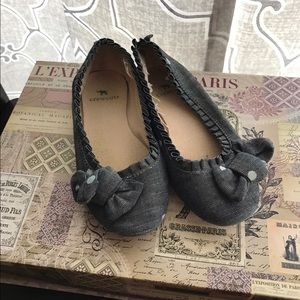 Crewcuts denim polka dot flats