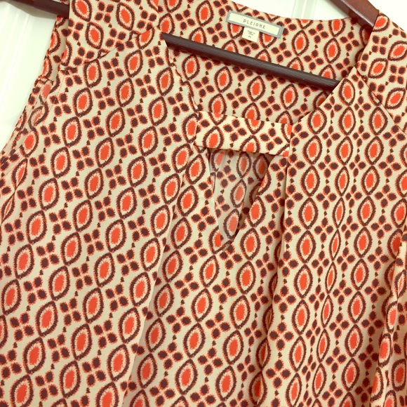 Orange and neutral tone blouse