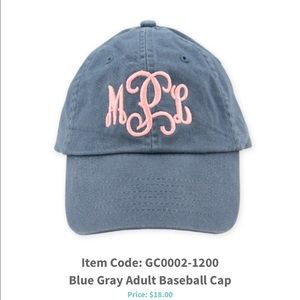 Monogrammed baseball cap