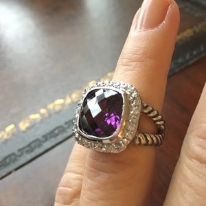Amethyst colored stone ring