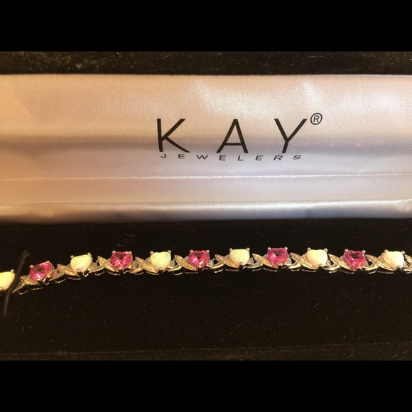 Kay's Jewelers silver with Pink Sapphire and Opals