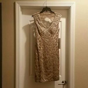 Open-back sequin sheath dress