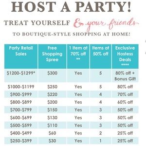 Earn free or reduced items by hosting a party!