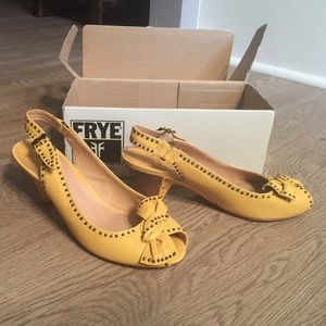 Frye yellow pumps