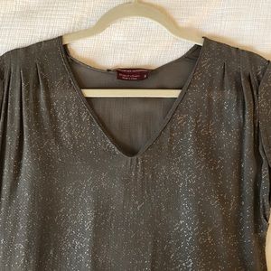 Comptoir des Contonniers Grey/Silver Chiffon Top