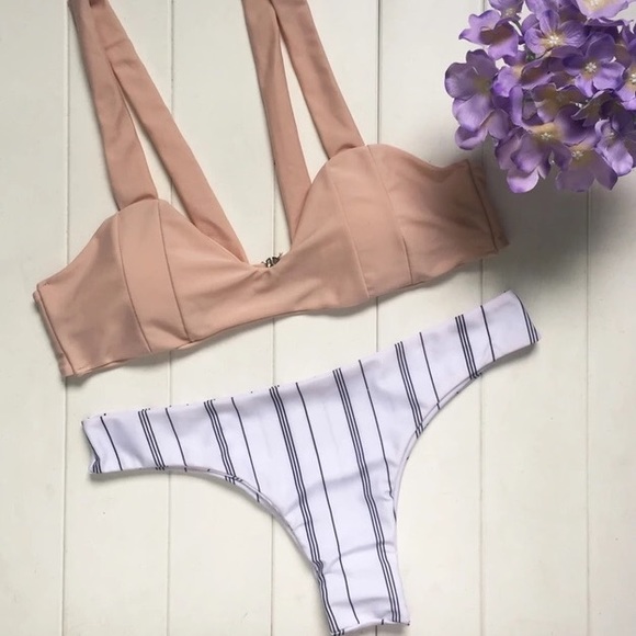 sexy brazilian thong striped bikini chic - Picture 2 of 7