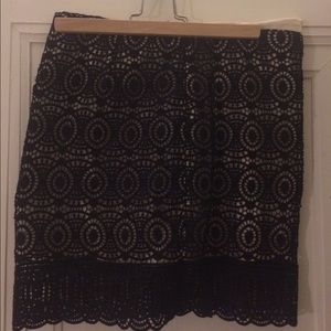 Club Monaco lace detail mini skirt