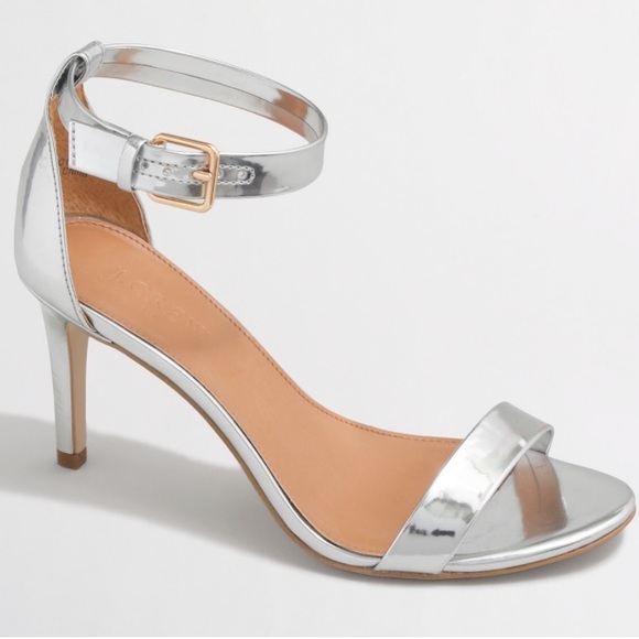 J Crew metallic sandals heels