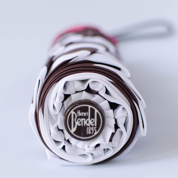Henri Bendel Short Striped Umbrella