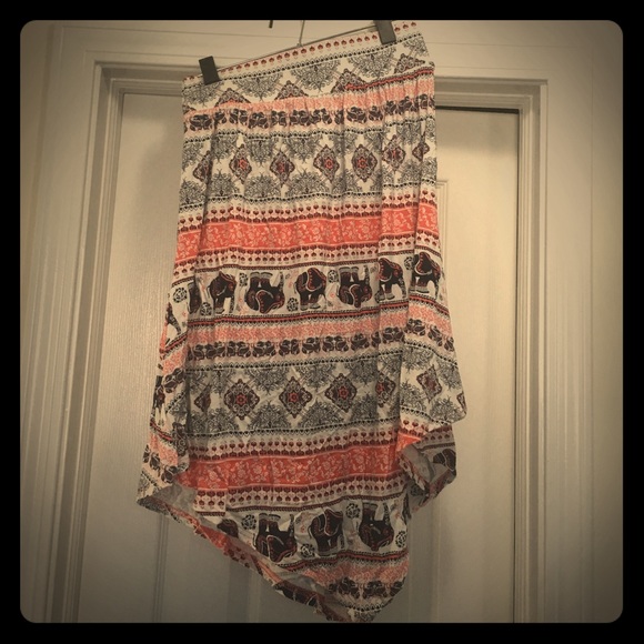 Elephant tribal print skirt