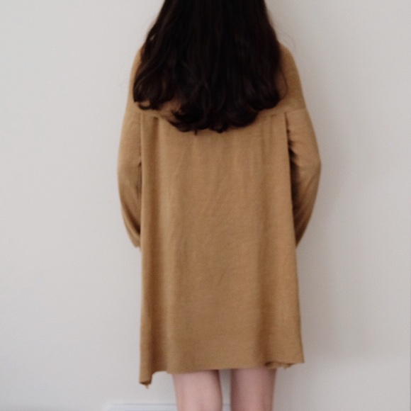 Camel boat neck cashmere sweater dress - Picture 5 of 7
