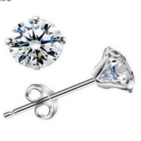 Silver plated cubic zirconia earrings - Picture 1 of 1