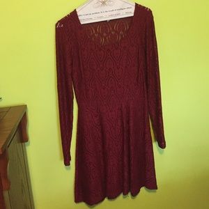 Red lace dress