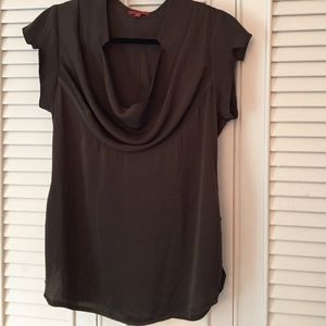 Anthropologie Scoop Neck Top, Dark green