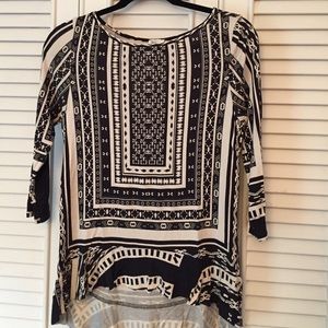 Anthropologie Black and White Patterned Top