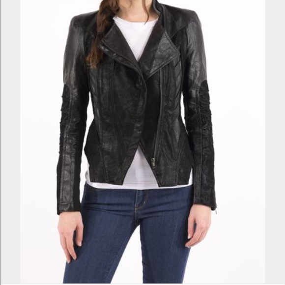 Black vegan moto jacket by comme