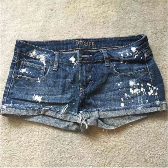 Jean Splattered Shorts