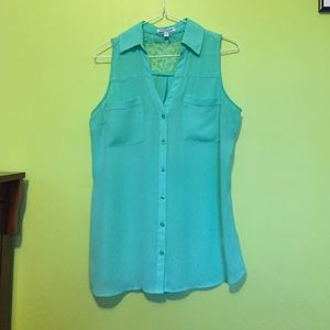 Button up blouse tank