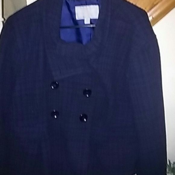 Blue and black pea coat