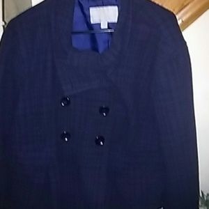 Blue and black pea coat
