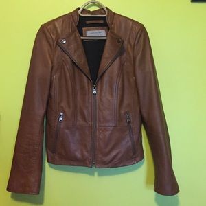Brown leather jacket