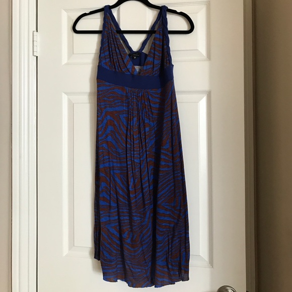 Blue and Brown T-Bags Los Angeles Dress Size M