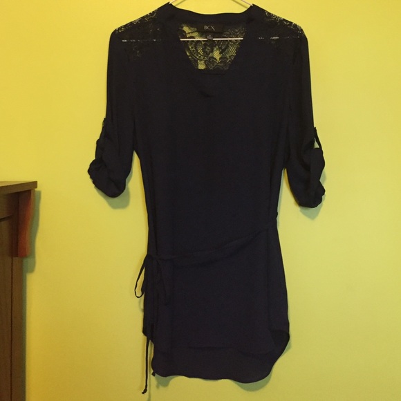 Blue lace blouse