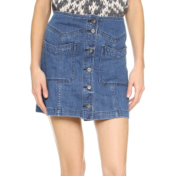 NWOT Free People Come A Little Closer Denim Skirt