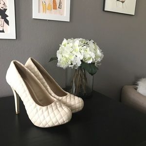 Cream Quilted Heels