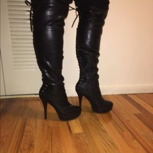 Black knee high boots