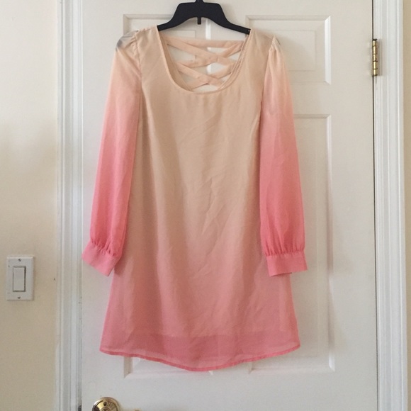 Peach and pink ombré dress
