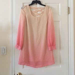 Peach and pink ombré dress