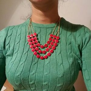 Red statement necklace