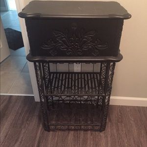 Black rod iron wine rack