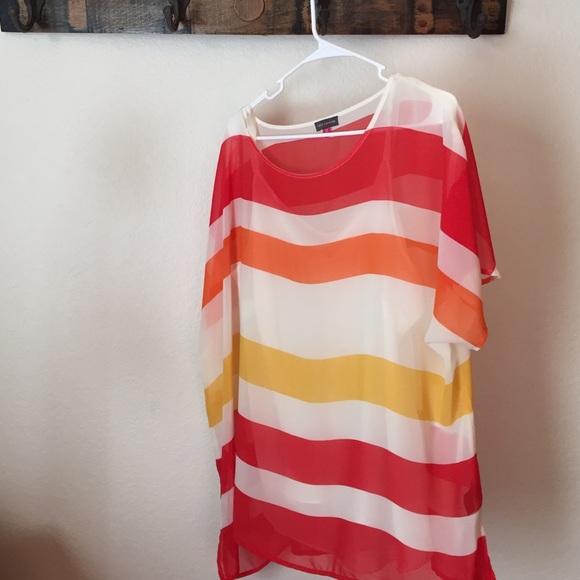 2x Vince Camuto sheer blouse