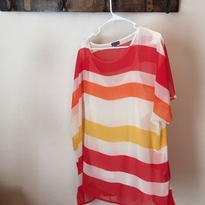 2x Vince Camuto sheer blouse